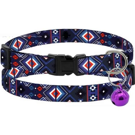 CColliers pour chats - Collier de sécurité doux et mignon avec clochette, réglable, pour chatons mâles et femelles. Confortable, élégant, imprimé à motifs, léger. (1/5)