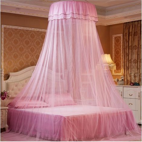 Mosquitera, mosquitera colgante en forma de cúpula, mosquitera para cama doble, mosquitera colgante, utilizada como protección contra mosquitos en el dormitorio y como elemento decorativo. (1/5)