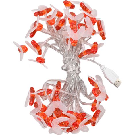 Wasserdichte Lichterkette in Bienenform mit USB-Anschluss, 40 LEDs, 6 Meter lang, zur Dekoration von Schlafzimmern, Wohnzimmern, Pflanzen, Terrassen, Partys, Hochzeiten und Halloween. (1/5)