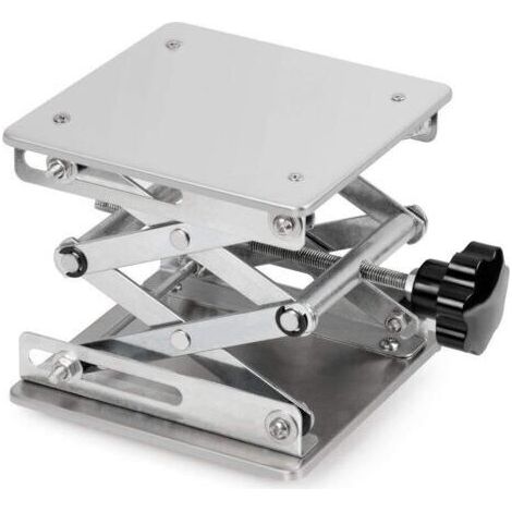 Table élévatrice de laboratoire, plateforme de laboratoire, acier inoxydable, 150 x 150 mm, hauteur de levage réglable de 75 à 260 mm, charge maximale 10 kg