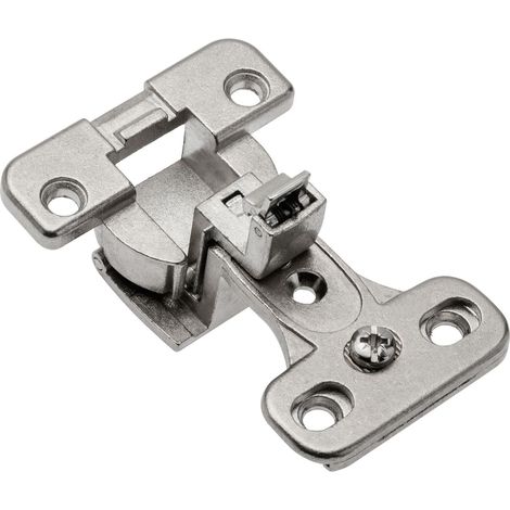 Charnière Grand Angle 270 KT, pour Porte de Meuble en Applique, Fixation Clip-on, pour Panneau 18mm, Boîtier 35mm, Mécanisme Sans Ressort, Finition Nickelée