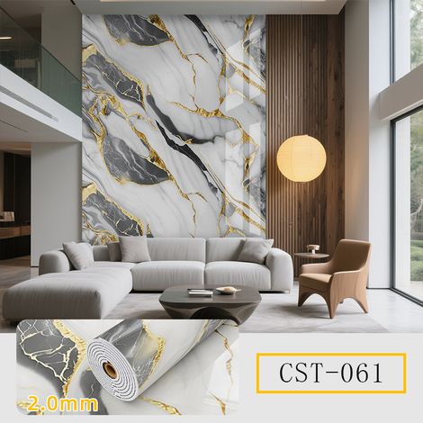 Vinilo autoadhesivo efecto mármol para pared, papel pintado decorativo impermeable para cocinas, baños, etc. 40 cm x 3 m (1 rollo) (1/5)