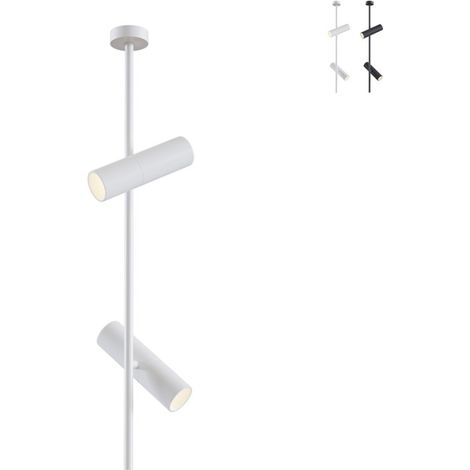 Lampadario A Sospensione Moderno Elti Alluminio Bianco 2 Luci Gu10 50W (1/5)