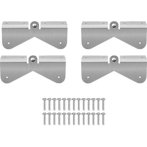Charnière d'extension de bec verseur de gouttière rabattable en acier inoxydable, 4 ensembles, pour carré rectangulaire (1/5)