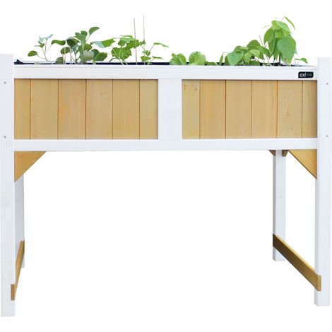 Axi Table De Culture En Bois Avec Bac & Voile De Jardin Potager Sur Pied / Jardinière En Marron & Blanc (1/5)