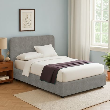 Cama Individual Slough, Desenfundable, Hecho en Italia, Gris Ceniza (1/5)