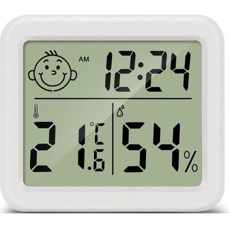 Digitales LCD-Thermometer und Hygrometer für Wohnzimmer, Lager, Kinderzimmer und Ankleidezimmer – Temperatur- und Luftfeuchtigkeitsmesser für den Innenbereich (1/5)