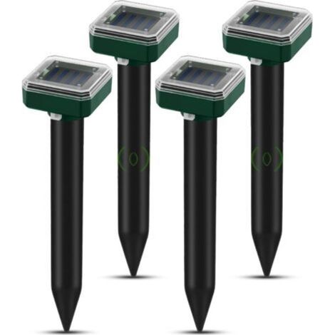 Lot de 4 Répulsifs Solaires Anti Taupes, Répulsif Ultrasons à Anti Taupes, Répulsif Contre Les Taupes, Efficace Contre Les Contre Taupes, Campagnols, Serpents et Autres Animaux pour Jardin Co (1/5)
