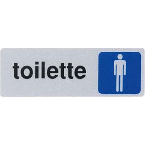 10PZ TARGHETTA ADESIVA "TOILETTE UOMO" - cm.15x5h.