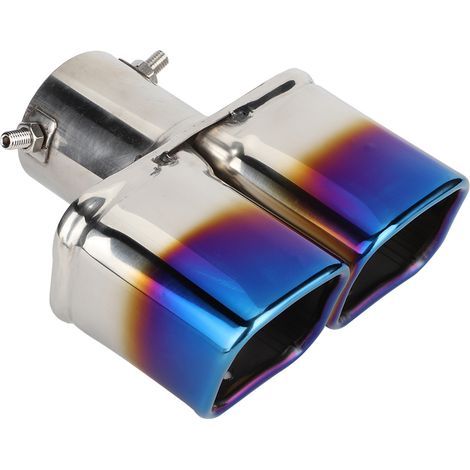 Embout d'échappement arrière double universel en acier inoxydable pour voiture, modifié, avec sortie de silencieux. (1/5)