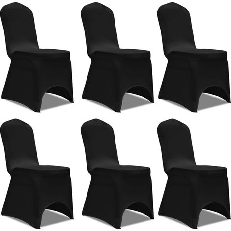 6 x Stuhlhusse Stretchhusse schwarz