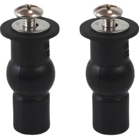 Fixations pour siège de WC : 1 Paire de boulons à Expansion en Caoutchouc, vis en Acier Inoxydable 304 et charnières Extensibles en Caoutchouc pour Une Fixation Solide, (1/5)