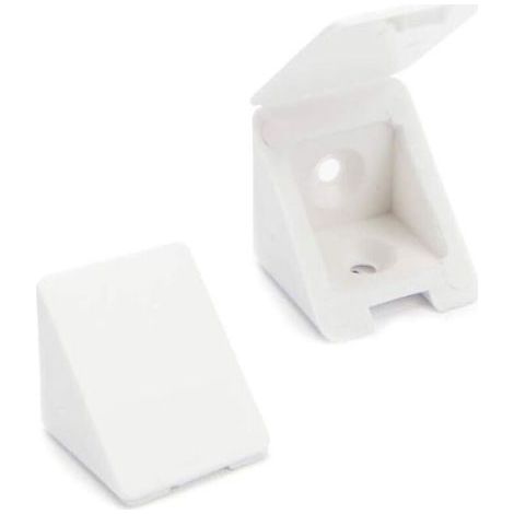 40 pcs Equerre D'angle/connecteurs de meubles/Équerre étagère 2 trous Couleur : Blanc Matière : Plastique (1/4)