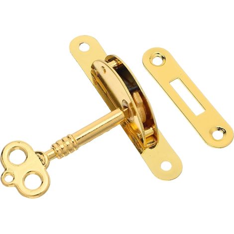 Vintage Schmuckkastenschloss Set mit Schlüssel Retro Möbelschloss aus Dekoratives Halbrundes Schloss in Glänzend Gold Leise Sicher für Schmuckkästen Schubladen Vitrinen (1/5)