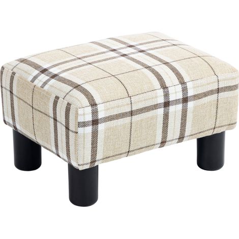 HOMCOM Footstool Ottoman Cube with Plastic Legs Multi-colored