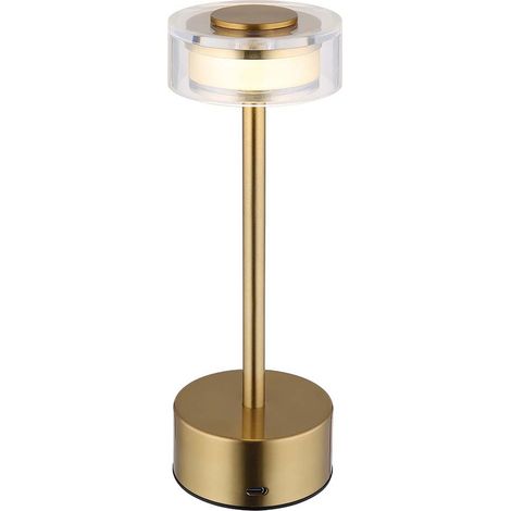 LED Tischlampe mit Touchdimmer Nachttischleuchte Tageslicht Wohnzimmerlampe, messingfarben, 2,5W 108lm warmweiß, neutralweiß, kaltweiß, DxH 8 x 23,5