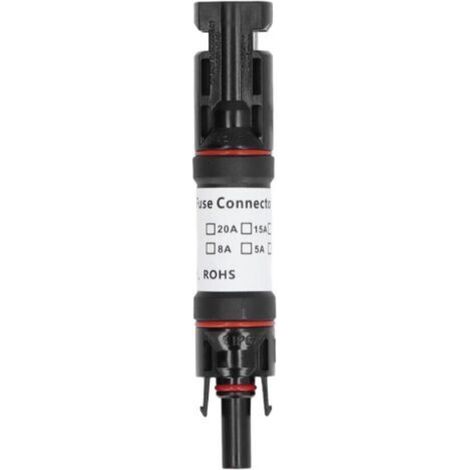 Portafusibles para paneles solares fotovoltaicos, conector fotovoltaico PPO de latón con sistema de autobloqueo DC 1000V20A-Crezuo