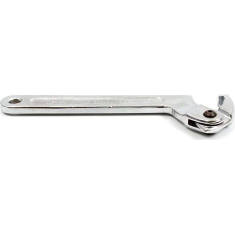 Clé à ergot articulée réglable pour écrous à encoches – 32 à 76 mm, acier trempé, poignée ergonomique (1/3)