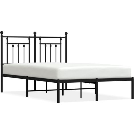 Maison Exclusive - Bettgestell mit Kopfteil Metall Schwarz 120x20