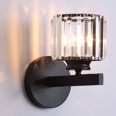 Kristall-Wandleuchten Moderne Kristall-Wandleuchten Dekorative Wandbeleuchtung Nachttischlampe Wandleuchte Heimbeleuchtung Glasschirm für Wohnzimmer Flurlampe E27 Wandleuchten (Schwarz) ,Glühbirne nic (1/5)