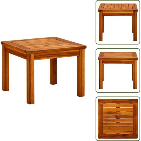 Mesa de exterior - vidaXL Mesa de centro de jardín madera maciza de acacia 45x45x36 cm - Mesa de jardín maciza