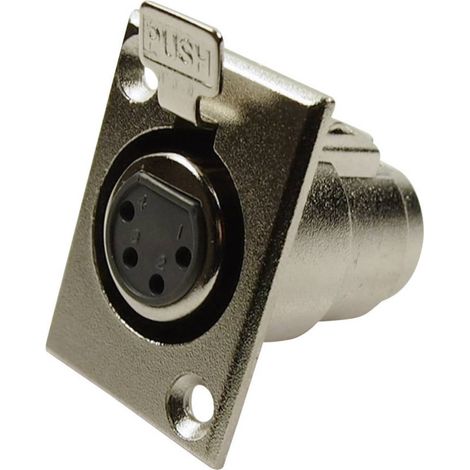 XLR embase femelle, contacts droits Cliff FC6120 Nombre de pôles: 4 argent 1 pc(s) W90831 (1/2)