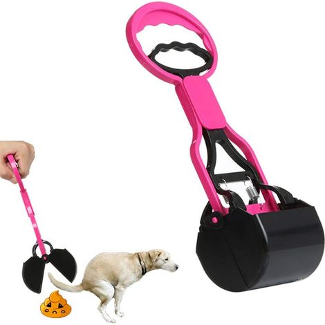 Ramasse-crottes Chien - Manche Long 70 cm - Compatible Sacs Déchets 20x25 cm - Pour Chiens Chiots Chats - Lot de 1 Ramasseur + 15 Sacs