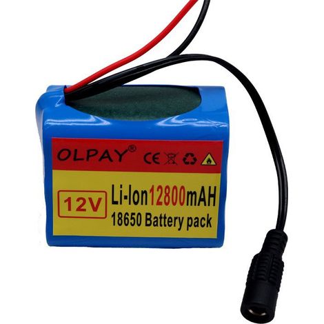 Batterie lithium 18650 3S2P 12V 12800mAh rechargeable avec BMS+ et charge (1/4)