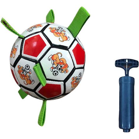 Interaktiver elastischer Ball für Hunde (Rot – 17 cm Durchmesser) – Outdoor-Spielzeug für Tauziehen und Wasserspiele, mit Kartusche (1/5)