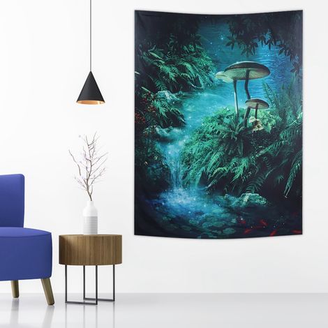 Tapis de plage 3D arbre style suspendu, couverture de pique-nique 150 x 200 cm, serviette décorative en forme de tapisserie (1/5)