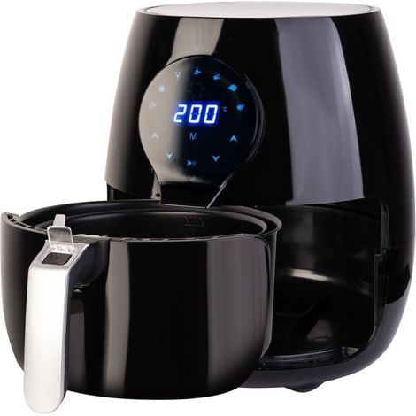 Friggitrice ad aria 3,5lt. 1500W digitale touch temperatura regolabile senza olio e grassi con Grill - Mod. Black (1/3)