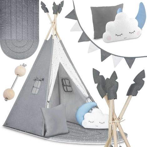 Tipi zelt fur kinder nk 406 nukido - grau