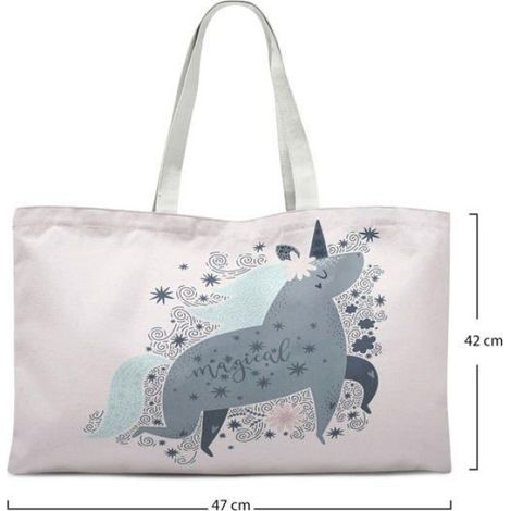 Sac Shopping Réutilisable - Tote Bag Coton 47 x 42 cm - Anses Longues 30 cm - Écologique - 1 Pièce (1/4)