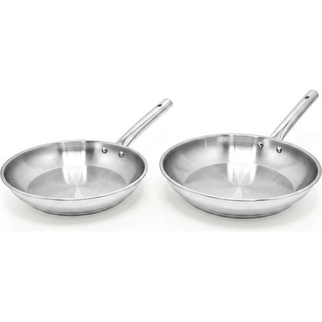 Lot de 2 poêles à frire 24 cm et 28 cm en inox Fackelmann Rhona (1/5)