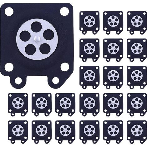 Kit de 20 membranes de carburateur pour carburateurs Walbro séries WA, WT, WY et WZ, kit de réparation OEM avec joints de membrane de carburateur 95-526, 95-526-9, 95-526-9 (1/5)
