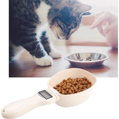 1 pièce Nourriture pour animaux de compagnie cuillère à mesurer ,chien chat alimentation cuillère bol électronique pesée cuillère (1/4)