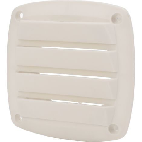 Grille d'aération à persiennes de 100 mm pour bateau, camping-car, yacht, camping-car, caravane ou autre. Couvercle en plastique blanc. (1/5)