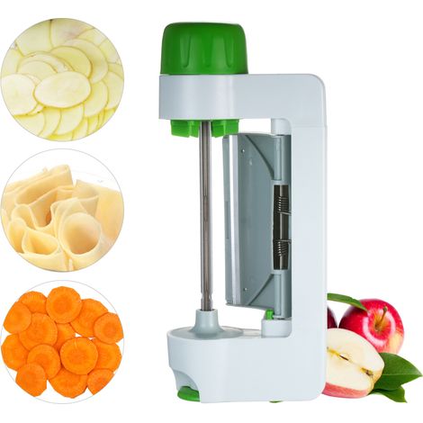 Cortador de verduras en espiral giratorio para frutas y verduras, ayudante de cocina para pelar frutas y verduras, cortador y rallador de frutas de acero inoxidable para uso en la cocina. (1/5)