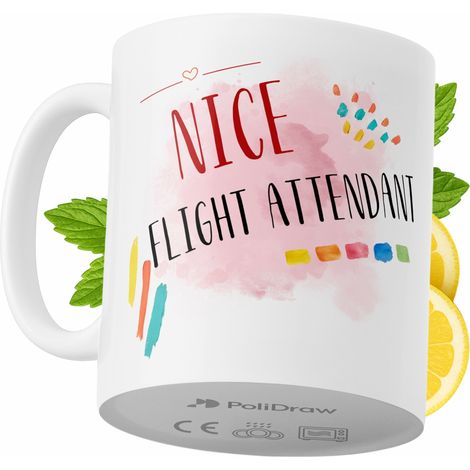 Lustiger Kaffee- oder Teebecher mit witzigem Textdesign für Flugbegleiterinnen und Flugbegleiter. Ideal für Geburtstage, Namenstage, Feiertage und besondere Anlässe. Hochwertiger Becher für Zuhause, B