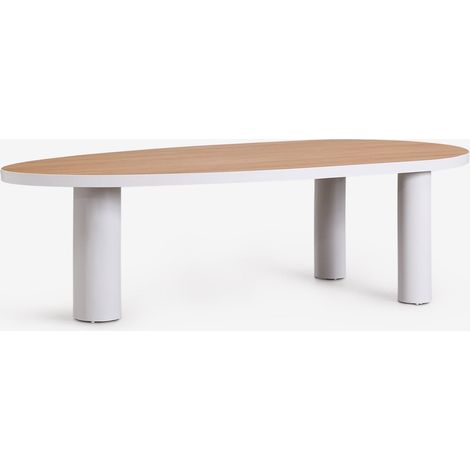 Table de jardin ovale 260x110 cm en aluminium et bois de teck Taneli SKLUM