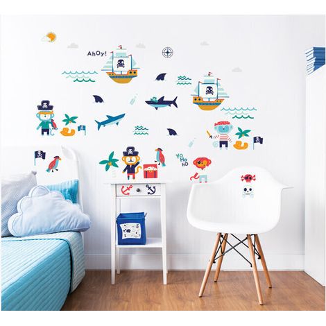 41 Stickers Enfant Pirates Walltastic (1/4)