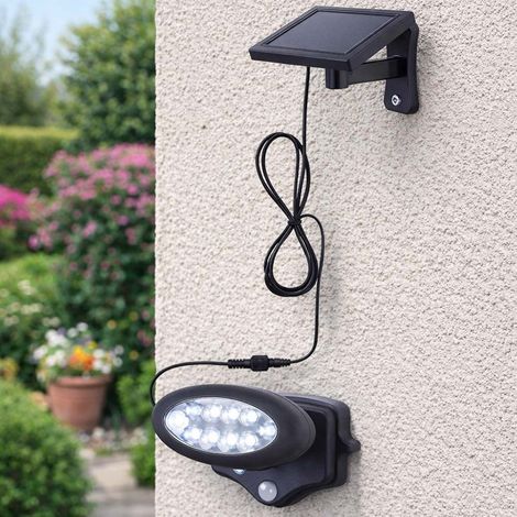 Lampada da parete con rilevatore di movimento Luce solare da esterno Luce di facciata LED a sensore mobile, antracite, LxH 17 x 11,3 cm
