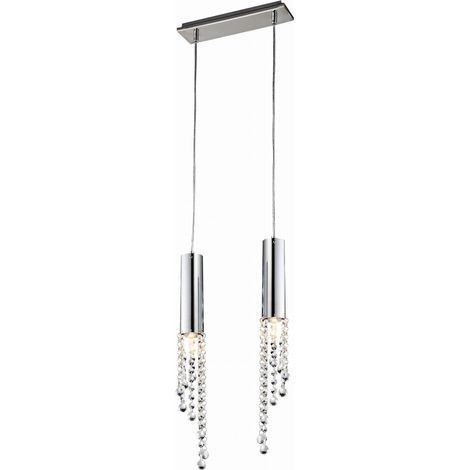 Suspension Candellux Duero chrome cristal 2xGU10 100 cm (1/2)