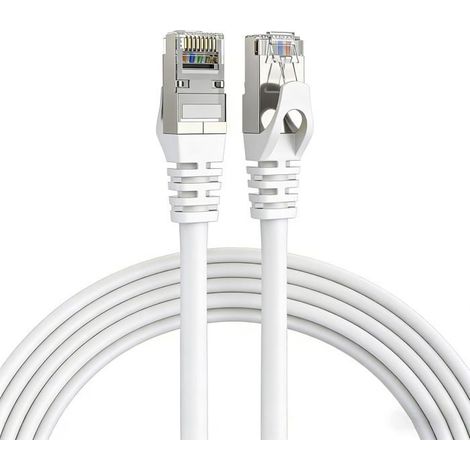 Câble réseau Ethernet RJ45 - Elfcam® - Cat7 - 20 m - Paire torsadée blindée STP - Noir, pour connexion Internet (1/5)