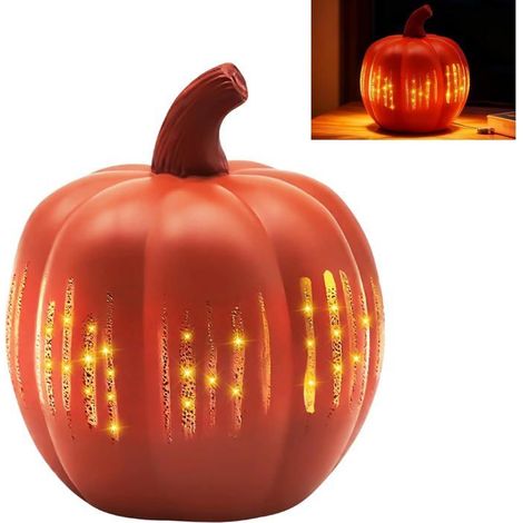 Citrouille Lumineuse Deco Halloween Interieur ou Décoration de Décorations Lumineuses Citrouille Nuit Étoilée pour Chambre à Coucher (1/5)