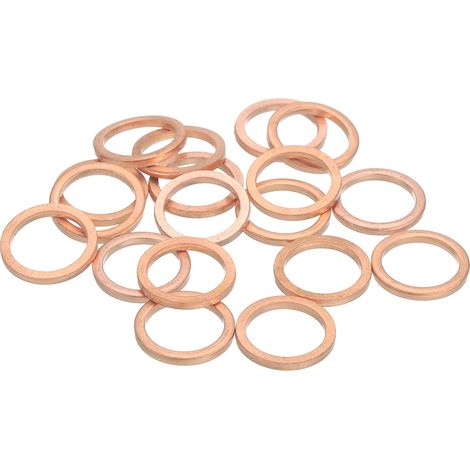 28Pcs Rondelles Métal Plates, M14 Rondelles En Cuivre Joint, 14mm ID, 18mm OD, 2mm Épaisseur D'Étanchéité En Cuivre Kit De Rondelles Écrasées Assortiment Boulons Vis Réparation (1/5)