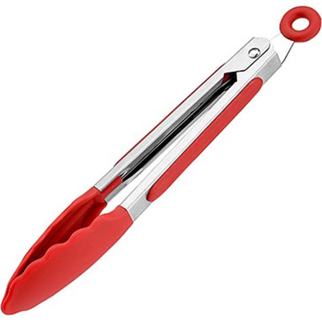 Pince alimentaire en silicone multifonction facile à nettoyer - ustensile de cuisine pour barbecue, steak, pain, viande, buffet libre-service (1/5)
