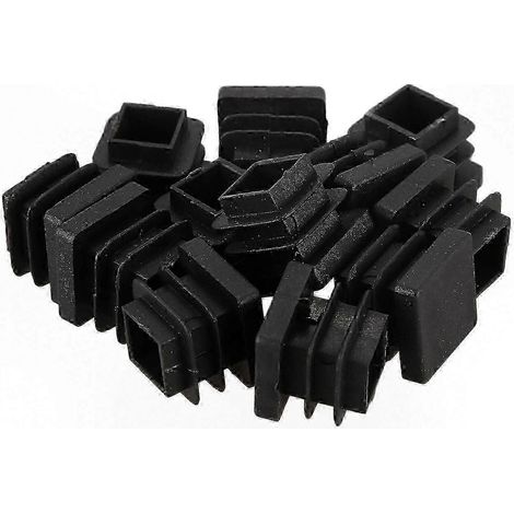 Capuchons plastiques carrés 15mm pour tubes et tuyaux - Lot de 12 embouts de protection, bouchons d'extrémité en plastique pour insertions de conduits et profilés. (1/5)