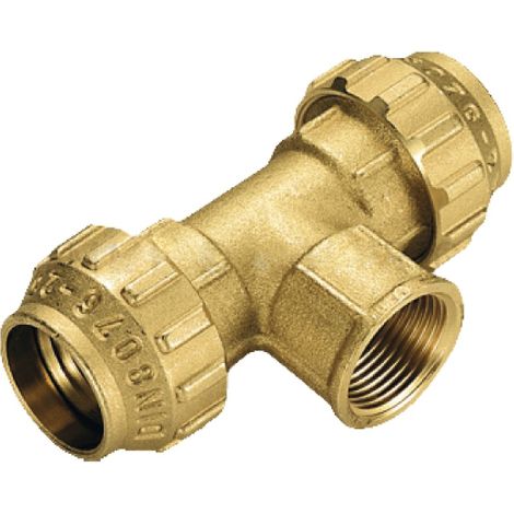 RACCORDO IN OTTONE A TEE FEMMINA ø20X1/2Xø20 TIEMME RACCORDERIE SPA