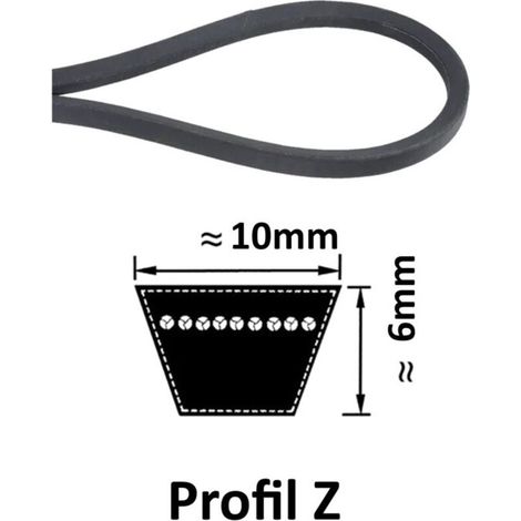 Courroie Marche Arriere - 1 Pièce - Longueur 1038 mm - Largeur 10 mm - Épaisseur 6 mm - Pour Motobineuse Thermique - Profil Z